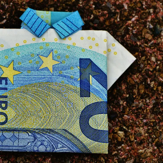 Gefalteter 20-Euro-Schein